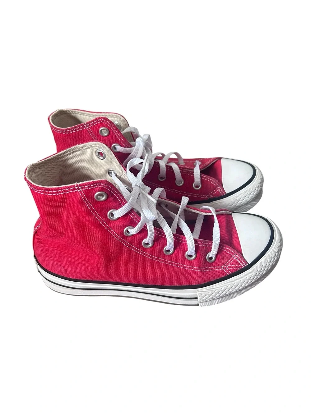 Converse Red High Top Canvas Sneaker Size Youth 3 / 21.5 CM